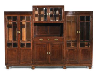 Art Nouveau glass-fronted bookcase, - Furniture and Decorative Art