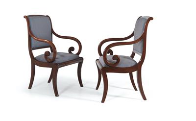 Pair of armchairs, - Mobili e arti decorative