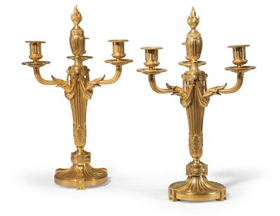 Pair of candelabras, - Furniture and Decorative Art