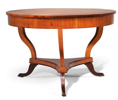 Round Biedermeier table, - Furniture and Decorative Art