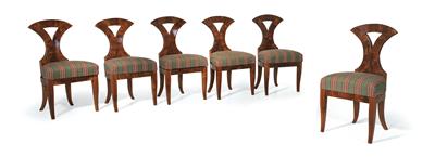 Set of 6 Biedermeier chairs, - Mobili e arti decorative