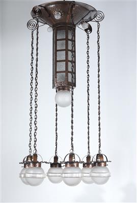 Late Art Nouveau hanging lamp, - Mobili e arti decorative