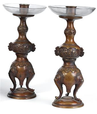 A pair of candle sticks, Japan, Meiji Period (1868–1912) - Property from Aristocratic Estates and Important Provenance