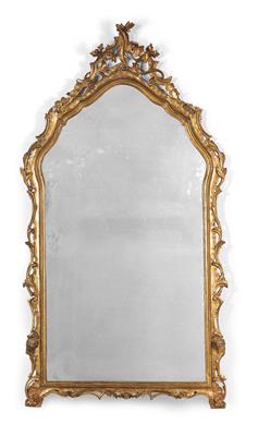 A large wall mirror, - Di provenienza aristocratica