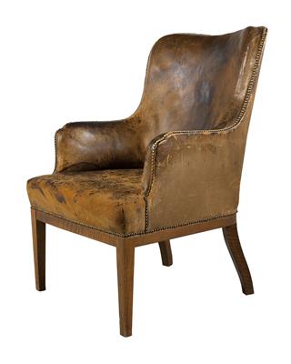 Lederfauteuil, - Aus aristokratischem Besitz und bedeutender Provenienz