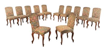 A set of 12 chairs in Baroque style, - Majetek aristokratického původu a předměty důležitých proveniencí