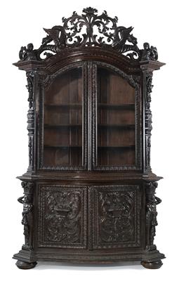 An imposing historicist display cabinet, - Mobili e arti decorative