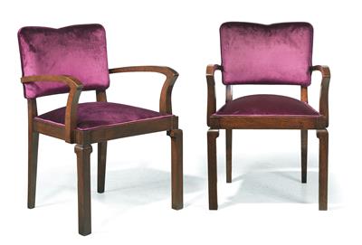 A pair of Art Deco armchairs, - Furniture and Decorative Art