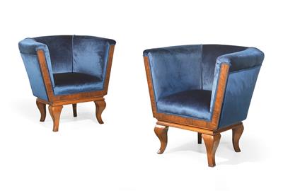 A pair of Art Deco armchairs, - Furniture and Decorative Art