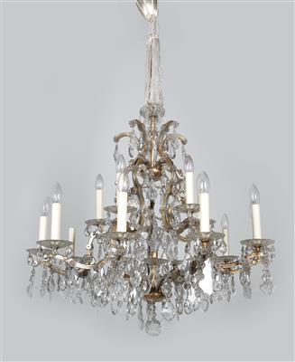 A glass chandelier, - Furniture and Decorative Art