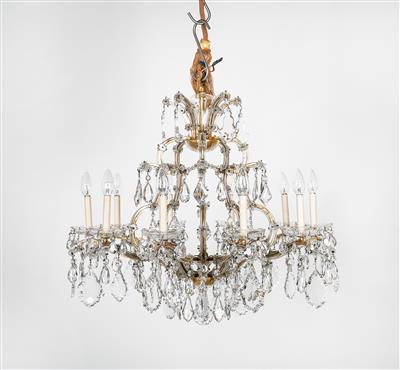 A glass chandelier in crown shape, - Furniture and Decorative Art