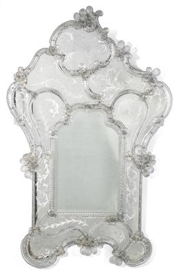 A large wall mirror in Venetian style, - Nábytek