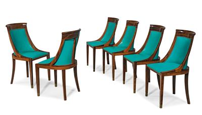 A set of 6 chairs, - Furniture and Decorative Art
