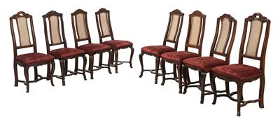 8 Partly Different Chairs, - Furniture and Decorative Art