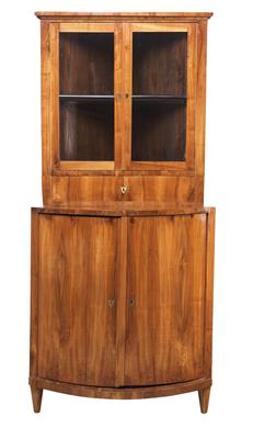 Biedermeier-Eckaufsatzschrank, - Möbel und dekorative Kunst