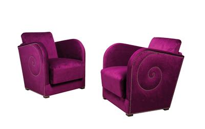 A Pair of Club Armchairs, - Furniture and Decorative Art