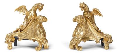 A Pair of Andirons, - Furniture and Decorative Art