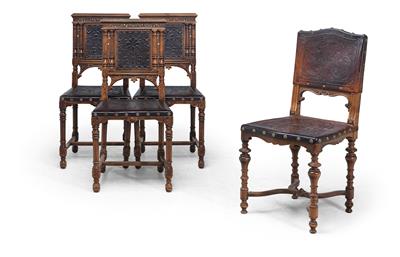 A Set of 4 Historicist Chairs, - Furniture and Decorative Art