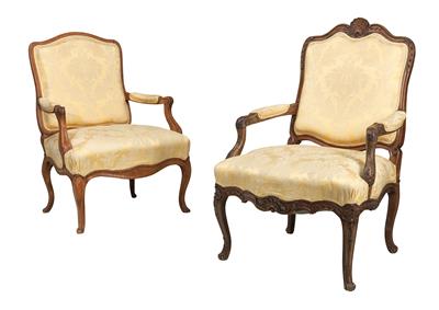 Two Slightly Different Baroque Armchairs, - Mobili e arti decorative