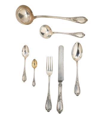A Cutlery Set for 6 Persons from Vienna, - Di provenienza aristocratica