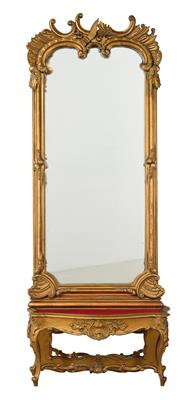 A Large Neo-Baroque Wall Mirror with Console Table, - Asie, starožitnosti a nábytek - Část 2