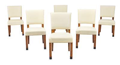 A Set of 6 Art Deco Chairs, - Asie, starožitnosti a nábytek - Část 2
