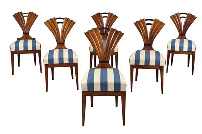 A Set of 6 Chairs in Biedermeier Style, - Works of Art - Part 2