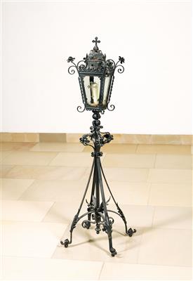 A Half-Height Historicist Wrought Iron Lantern, - Nábytek