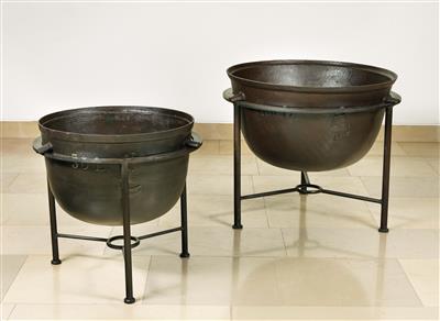 Two Slightly Different Cast Iron Vessels, - Nábytek