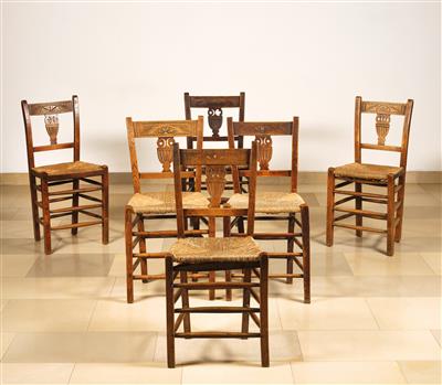 Twelve Slightly Different Rustic Chairs, - Nábytek