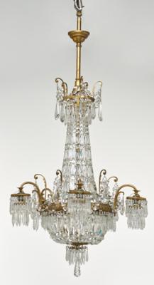 Neoklassizistischer Glasluster in Kronenform, - Aus aristokratischem Besitz und bedeutender Provenienz