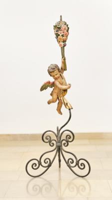 A Decorative Light-Bearing Angel, - Lidový nábytek