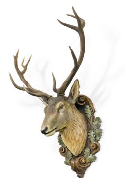 An Imposing Stag’s Head, - Lidový nábytek