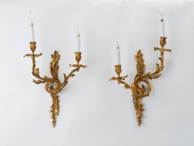 Paar Bronzeappliken i. Louis XV-Stil, - Furniture
