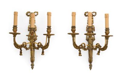 Paar Bronzeappliken i. Louis XVI-Stil, - Property from Aristocratic Estates and Important Provenance