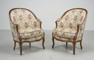 Paar Louis XV-Bergeren, - Furniture