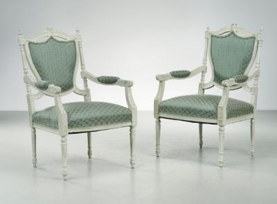 Paar Armlehnsessel im Louis XVI-Stil, - Möbel & Interieur