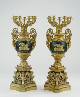 Paar dekorative Kandelaber im französischen Empirestil, - Furniture & Interior