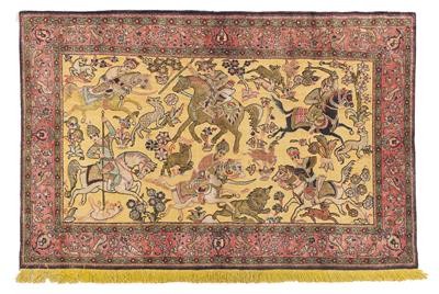 Ghom Seide, Iran, ca. 103 x 159 cm, - Orientteppiche, Textilien und Tapisserien