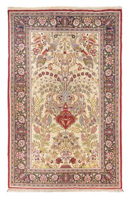 Keschan Seide, Iran, ca. 165 x 105 cm, - Orientteppiche, Textilien und Tapisserien