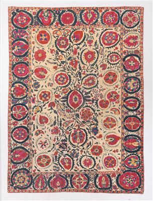 Suzani Shahrisabz, Usbekistan, ca. 212 x 155 cm, - Orientteppiche, Textilien und Tapisserien