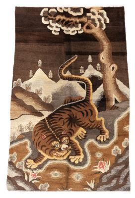 Tiger Carpet, Tibet, c. 189 x 125 cm, - Tappeti orientali, tessuti, arazzi