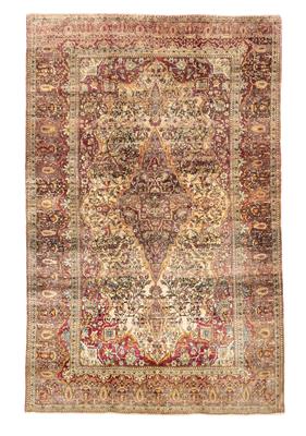 Keschan Seide, Iran, ca. 202 x 130 cm, - Orientteppiche, Textilien und Tapisserien