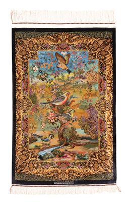 Ghom Seide extra fein, Iran, ca. 150 x 100 cm, - Orientteppiche, Textilen und Tapisserien
