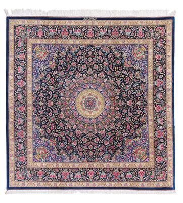 Ghom Seide fein, Iran, ca. 209 x 203 cm, - Orientteppiche, Textilen und Tapisserien