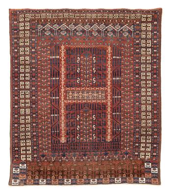 Saryk Ensi, Turkmenistan, c. 154 x 132 cm, - Orientální koberce, textilie a tapiserie