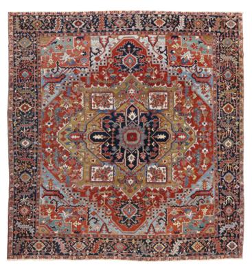 Heriz, Iran, c.340 x 320 cm, - Orientální koberce, textilie a tapiserie