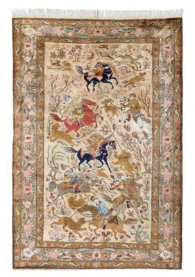 Ghom Silk, Iran, c. 210 x 142 cm, - Orientální koberce, textilie a tapiserie