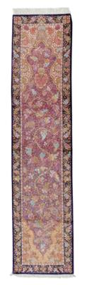 Ghom Seide fein, Iran, ca. 295 x 70 cm, - Orientteppiche, Textilien & Tapisserien