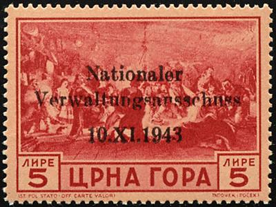 * - D. Besetzung Montenegro Nr. 1/18, - Briefmarken